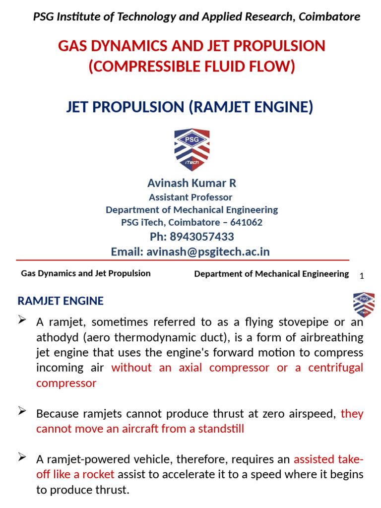 Ramjet Engine - Class | PDF | Jet Engine | Applied And ...