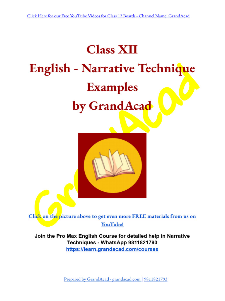 Narrative Techniques in Class 12 English | PDF | Narration | Irony