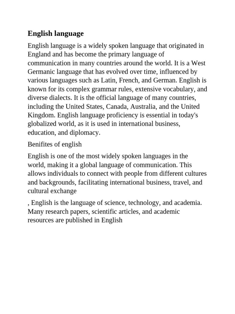 Overview of the English Language | PDF