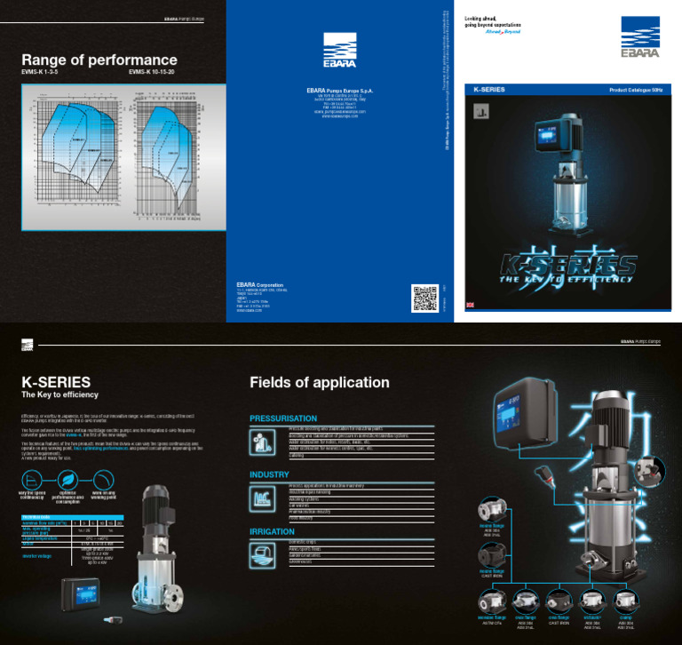 K-Series EBARA Pumps Overview | PDF | Pump | Electrical Engineering