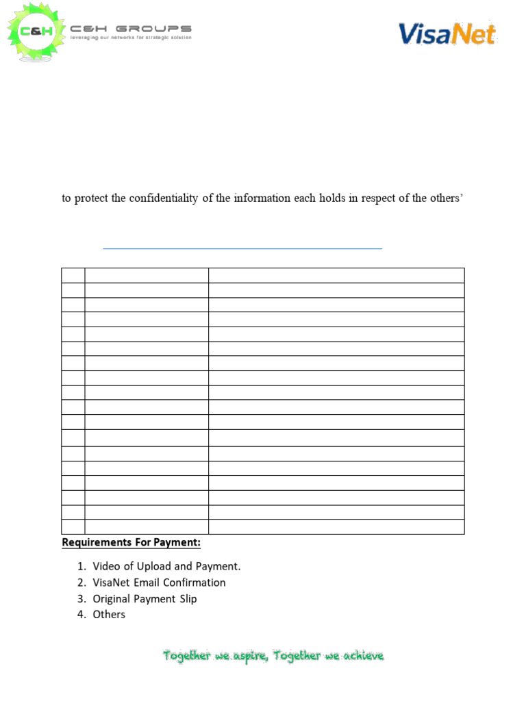 VisaNet Payment Requirements Summary | PDF