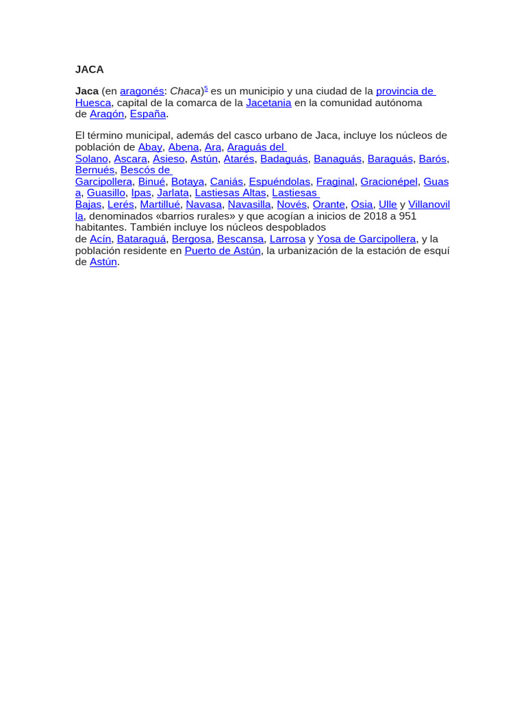 Población y Barrios de Jaca | PDF
