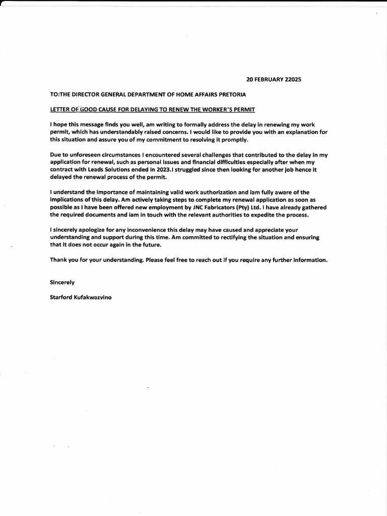 Letter of Cause | PDF