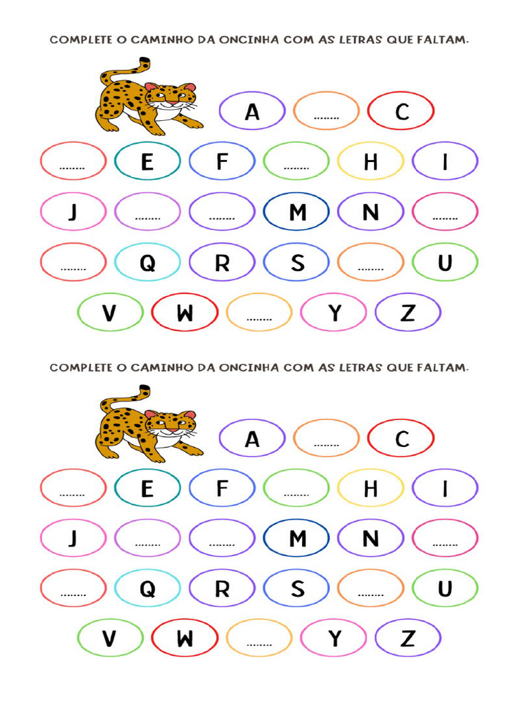 Completar o Alfabeto Onça | PDF