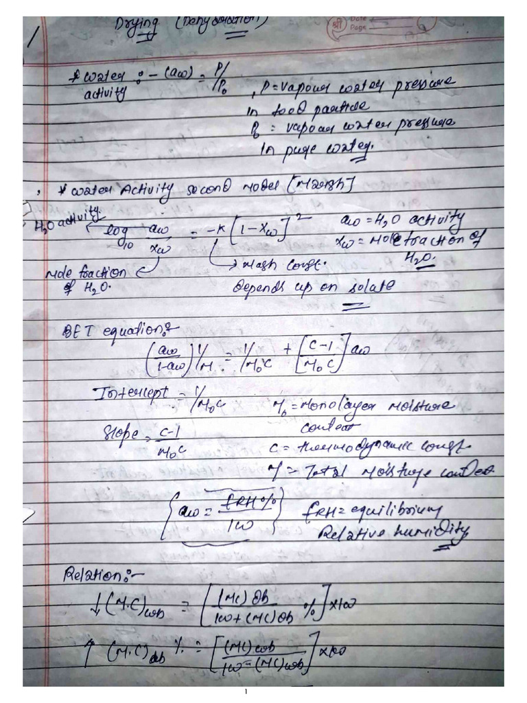 Food Processing Notes. | PDF