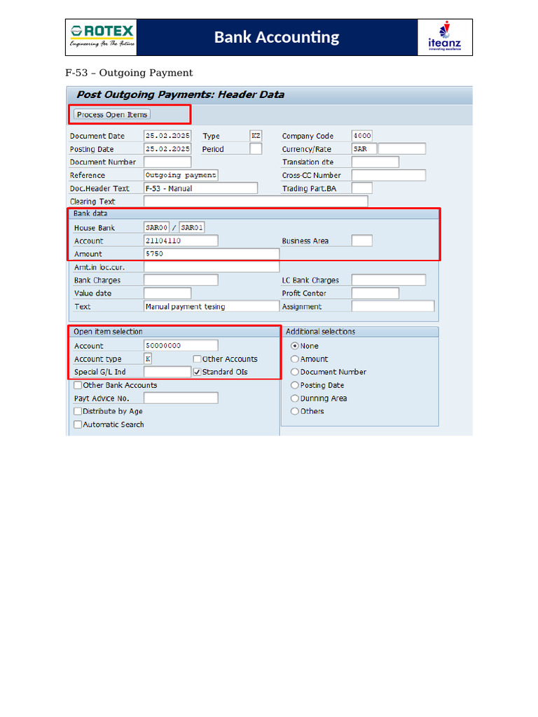 Rotex Rollout Saudi BANK ACCOUNTING UAT | PDF