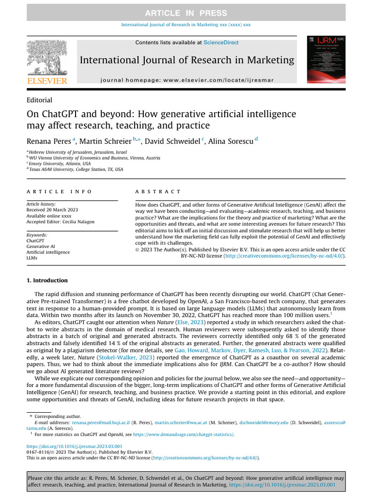 Impact of Generative AI on Research and Teaching | PDF | Artificial ...