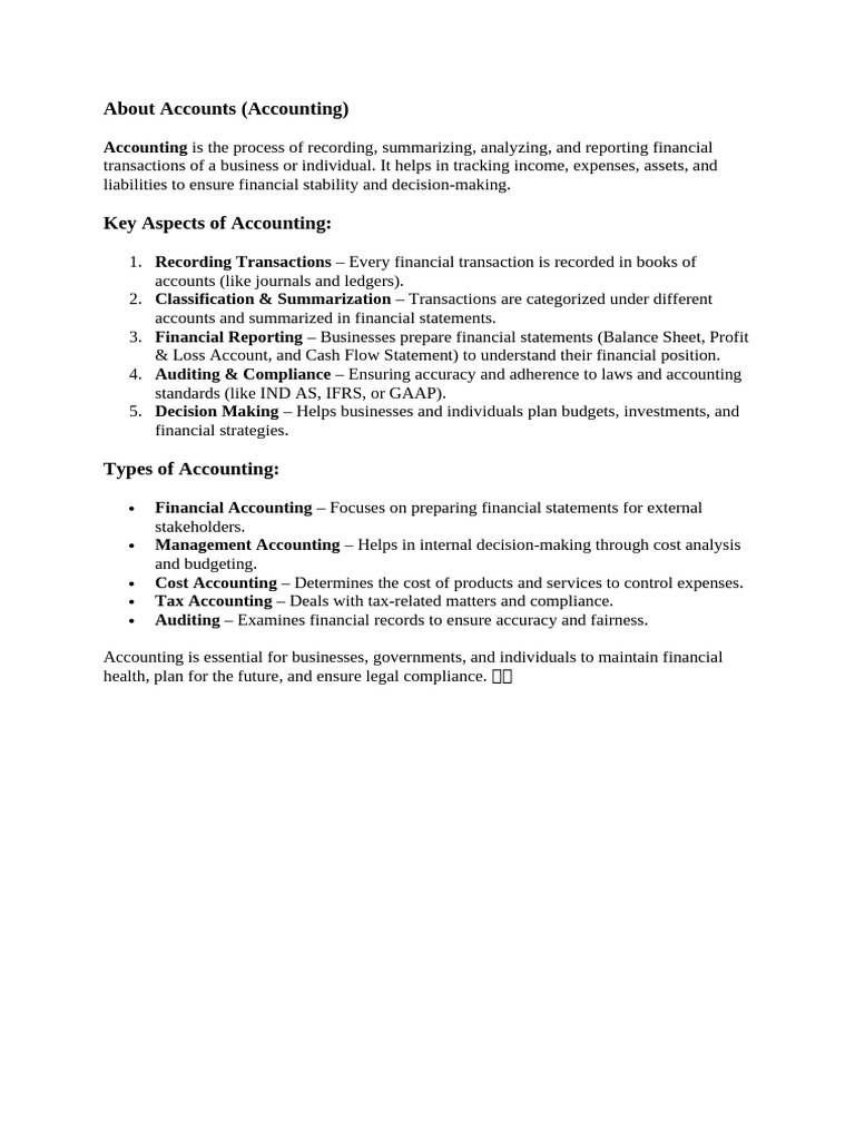 About Accounts (Accounting) | PDF
