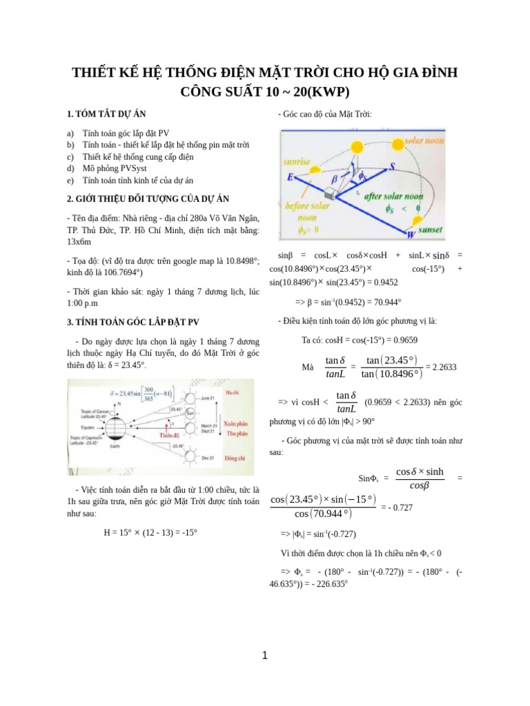 Thiết kế hệ thống NLMT cho hộ gia đình | PDF