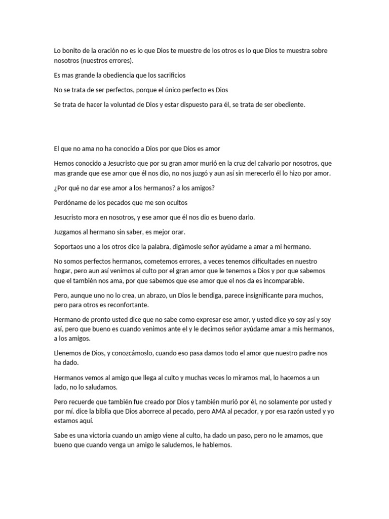 Amor y obediencia en la fe cristiana | PDF | Amor | Oración