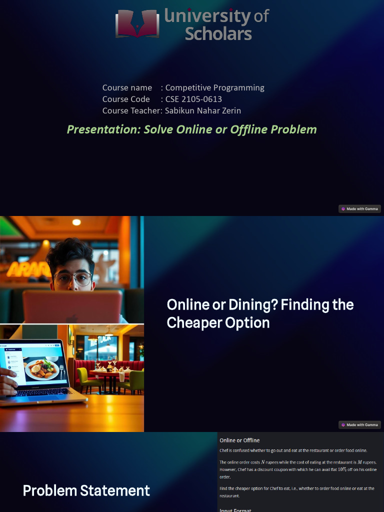 Online or Dining Finding The Cheaper Option | PDF