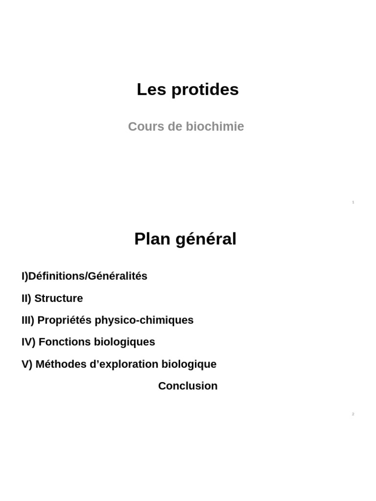 Les Protides : Structure et Fonctions | PDF | Acide aminé | Protéines