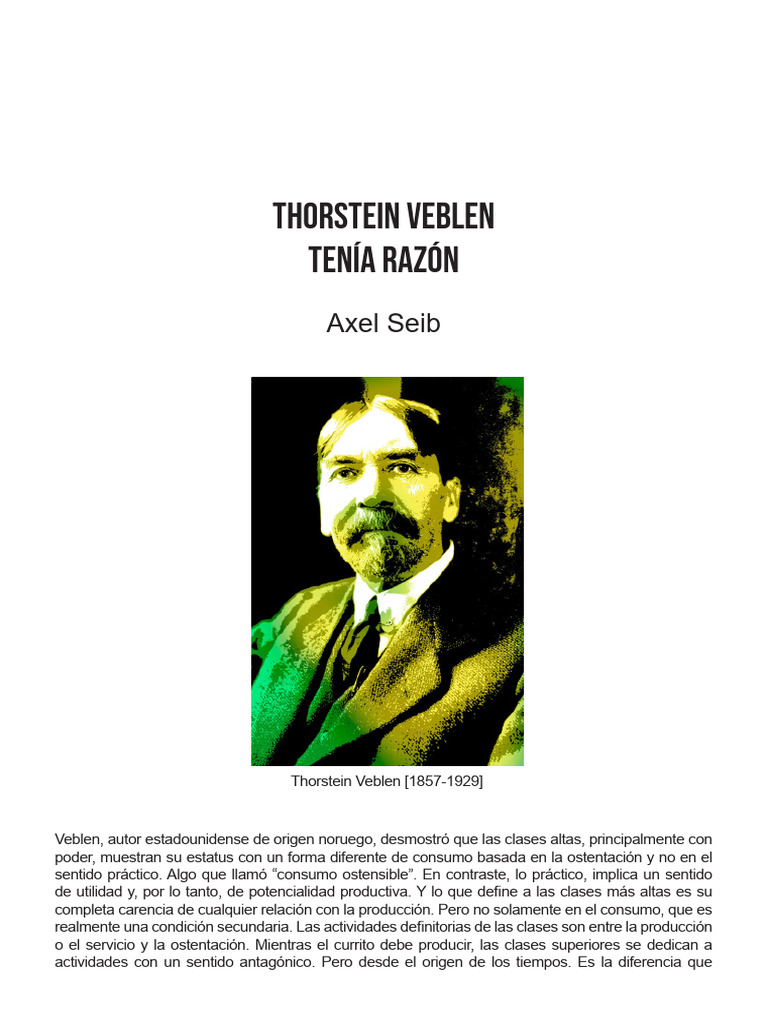 Thorstein Veblen Tenia Razon | PDF | marxismo | Sociedad