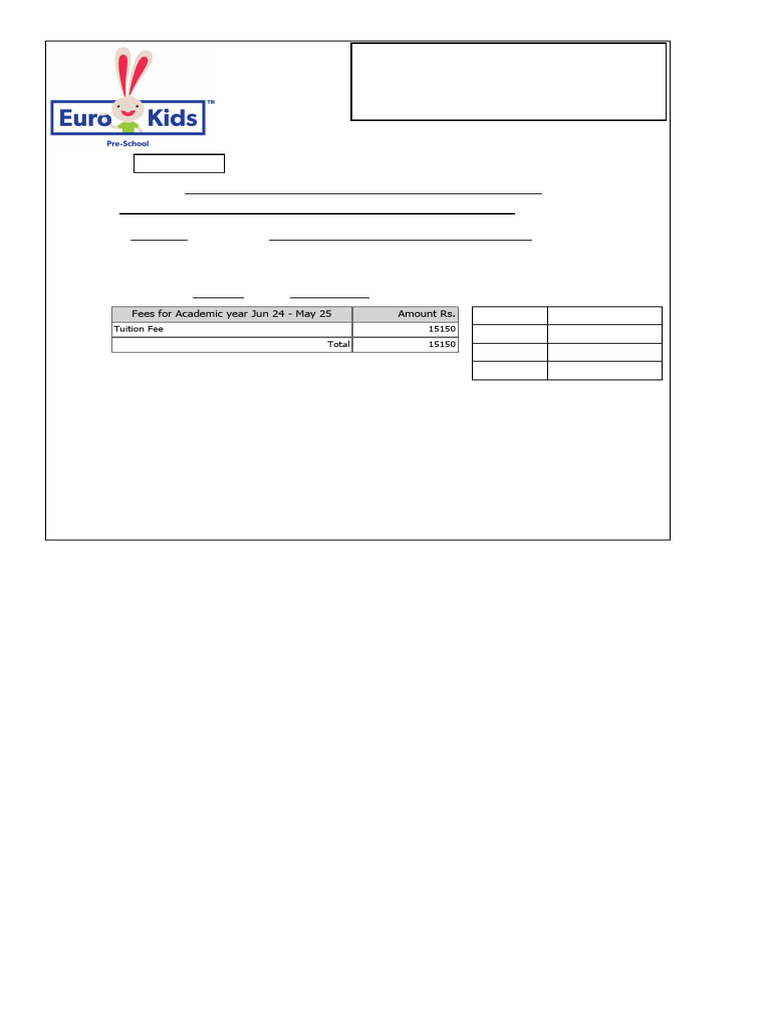 Tuition Fee Receipt for Euro Senior Program | PDF