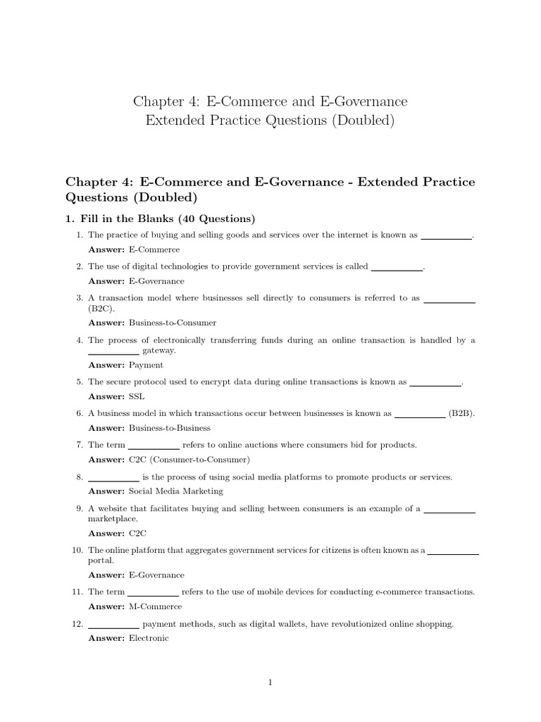 E-Commerce and E-Governance Overview | PDF | E Commerce | Information ...