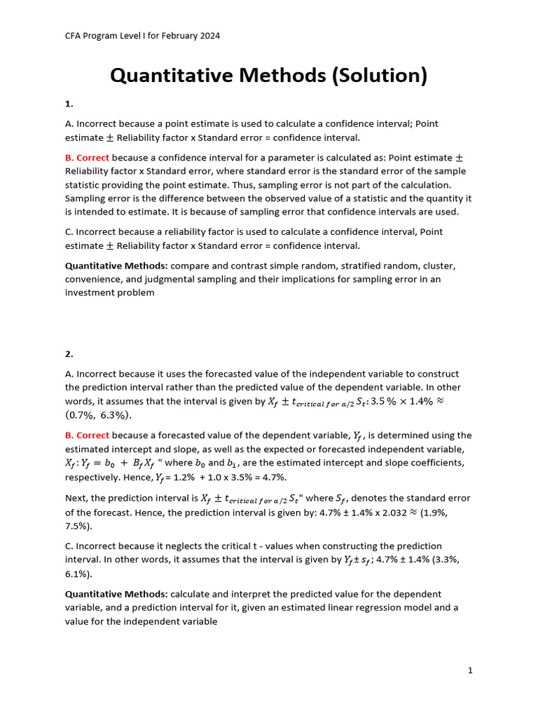 Quant - Solution | PDF | Nonparametric Statistics | Skewness