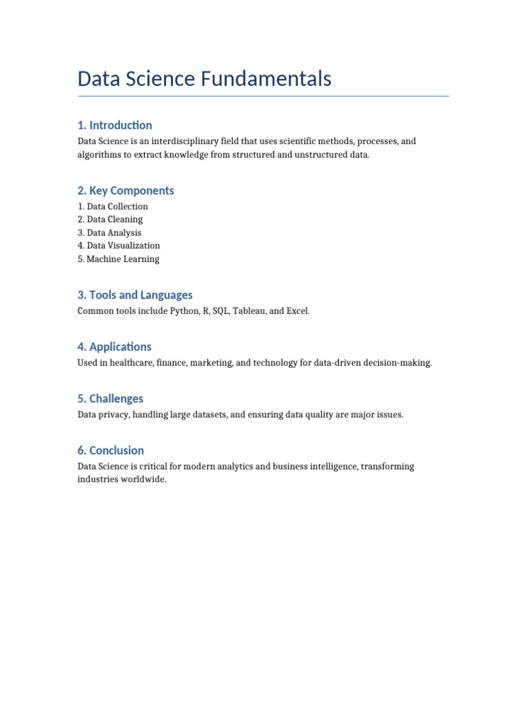 Data Science Fundamentals | PDF