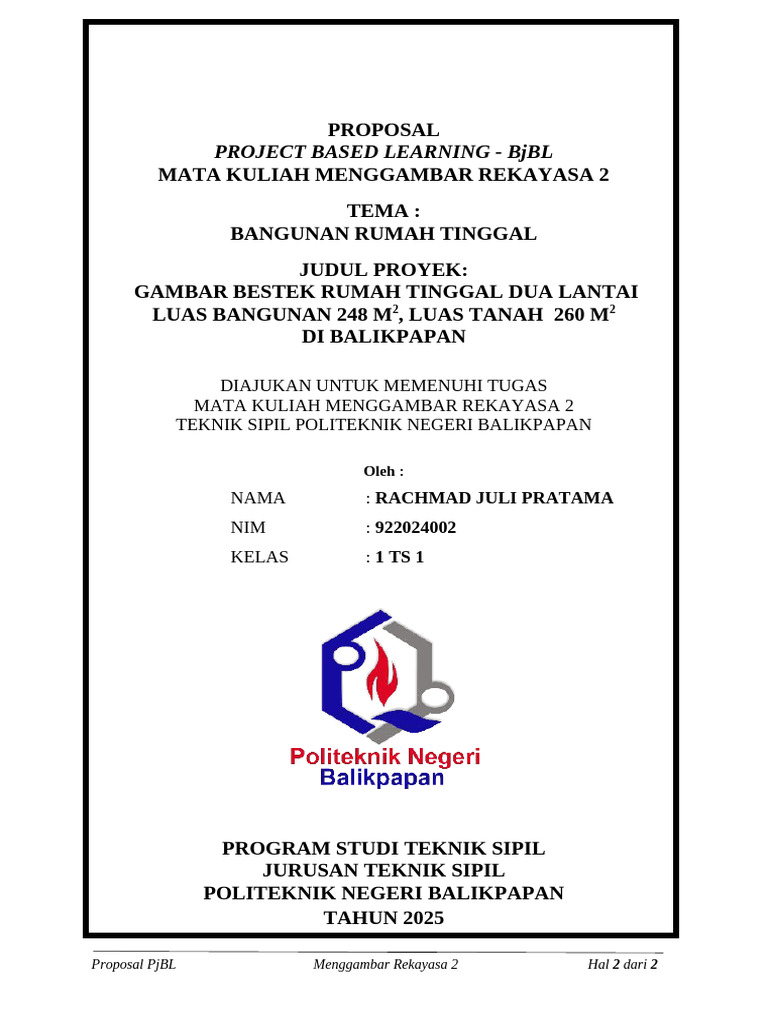 Proposal RACHMAD JULI PRATAMA 1TS 1 | PDF