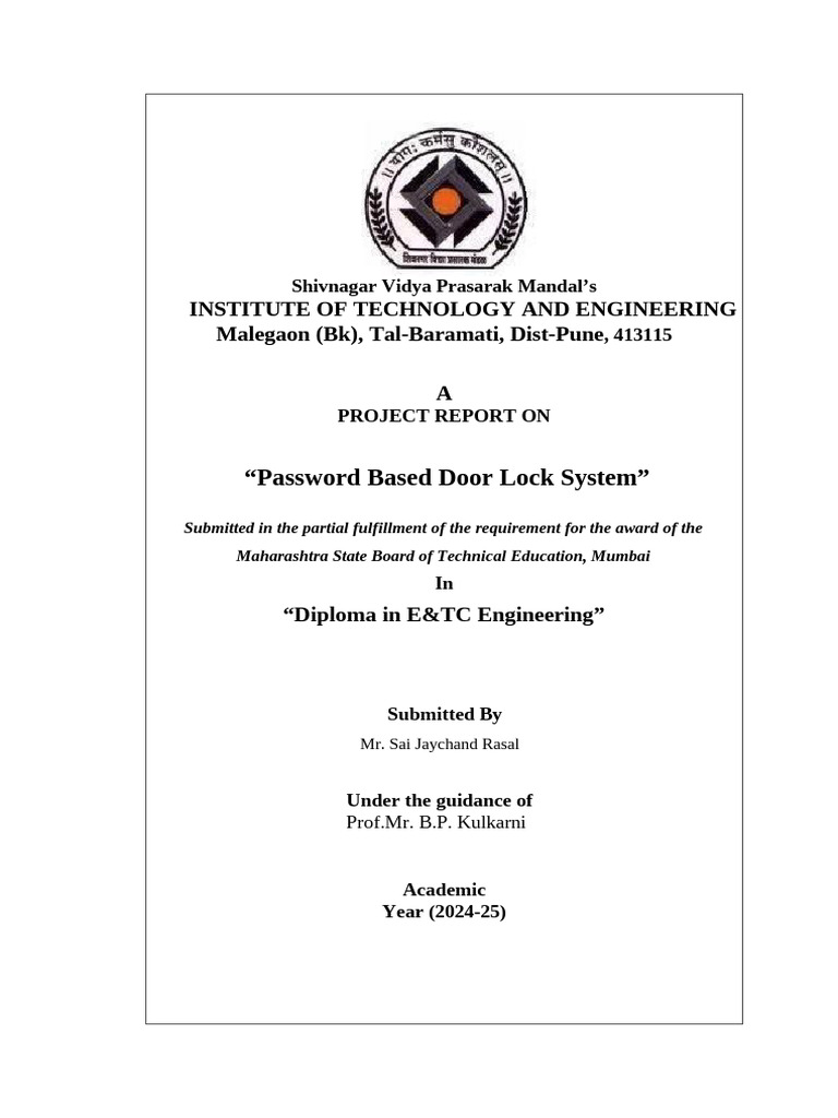Password Based Door Lock System Report | PDF | Read Only Memory | Password