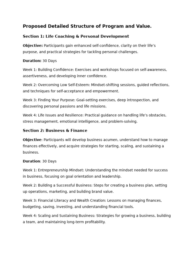 TMM 90 Day Program - Proposed Program and Marketing Plan | PDF ...