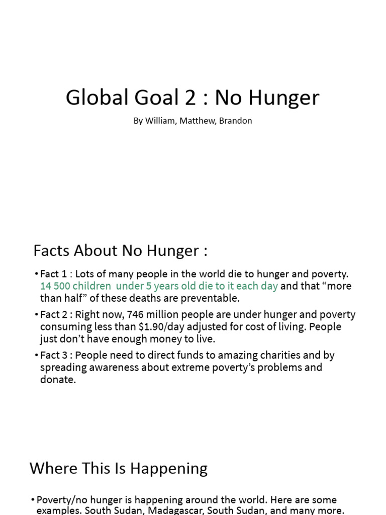 Global Goal 2 - No Hunger | PDF
