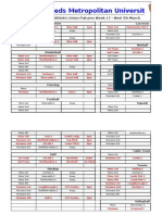 Leeds Metropolitan University: Athletic Union Fixtures Week 17 - Wed 7th March