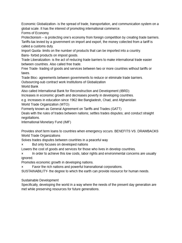 Understanding Economic Globalization Concepts | PDF