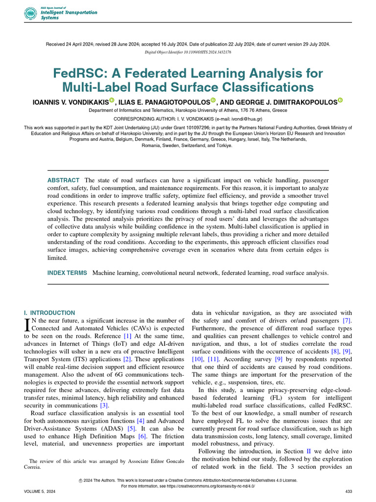 Federated Learning for Road Surface Classification | PDF | Deep ...