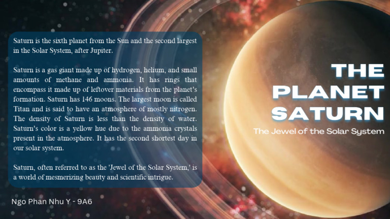 Saturn, Often Referred To As The 'Jewel of The Solar System,' Is A ...