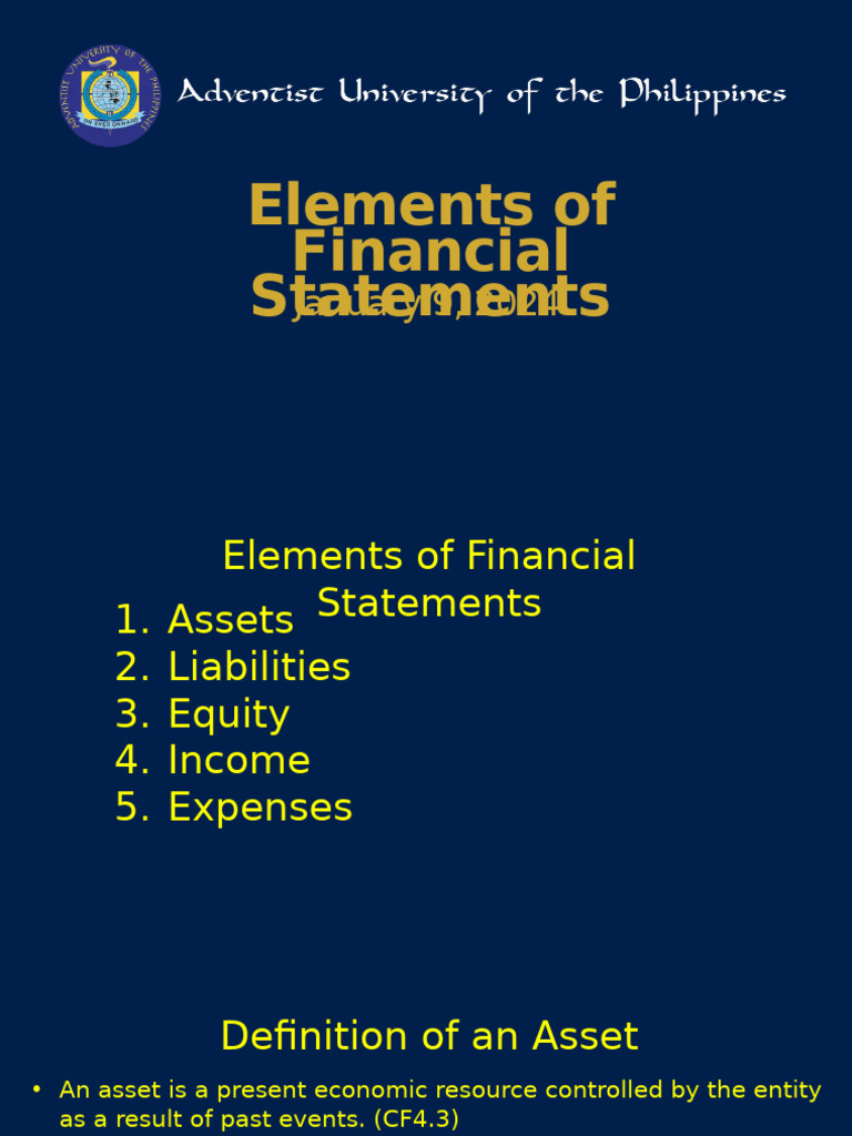 Elements of Financial Statements | PDF | Equity (Finance) | Legal Liability