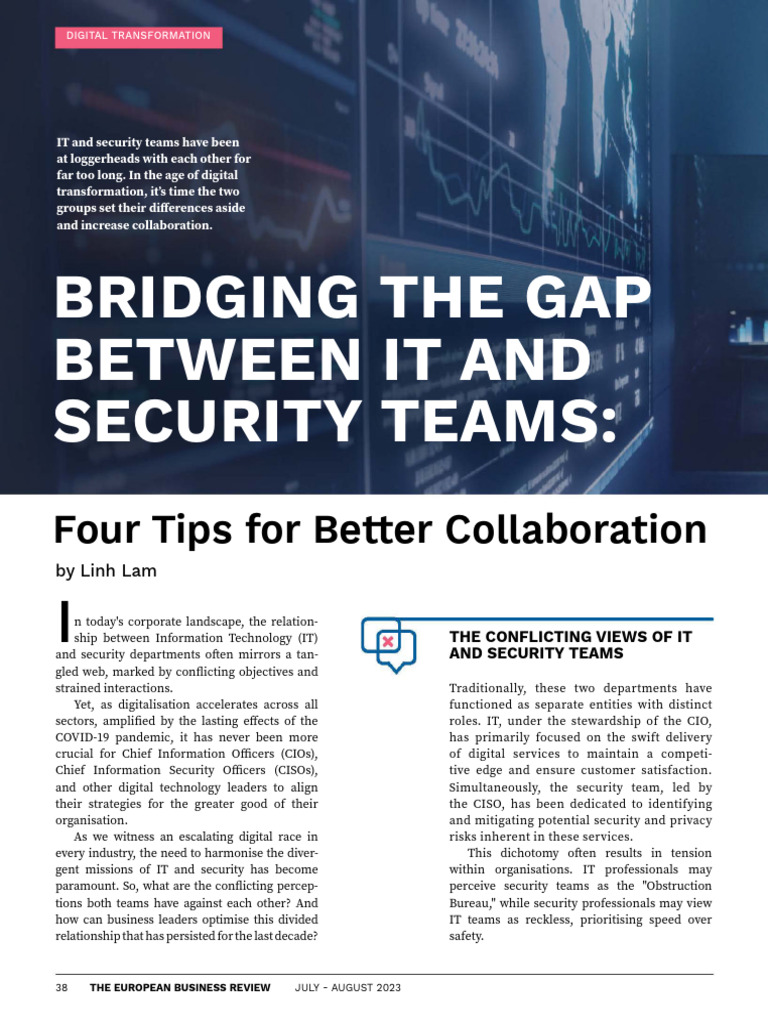 BRIDGING THE GAP BETWEEN IT AND SECURITY TEAMS | PDF