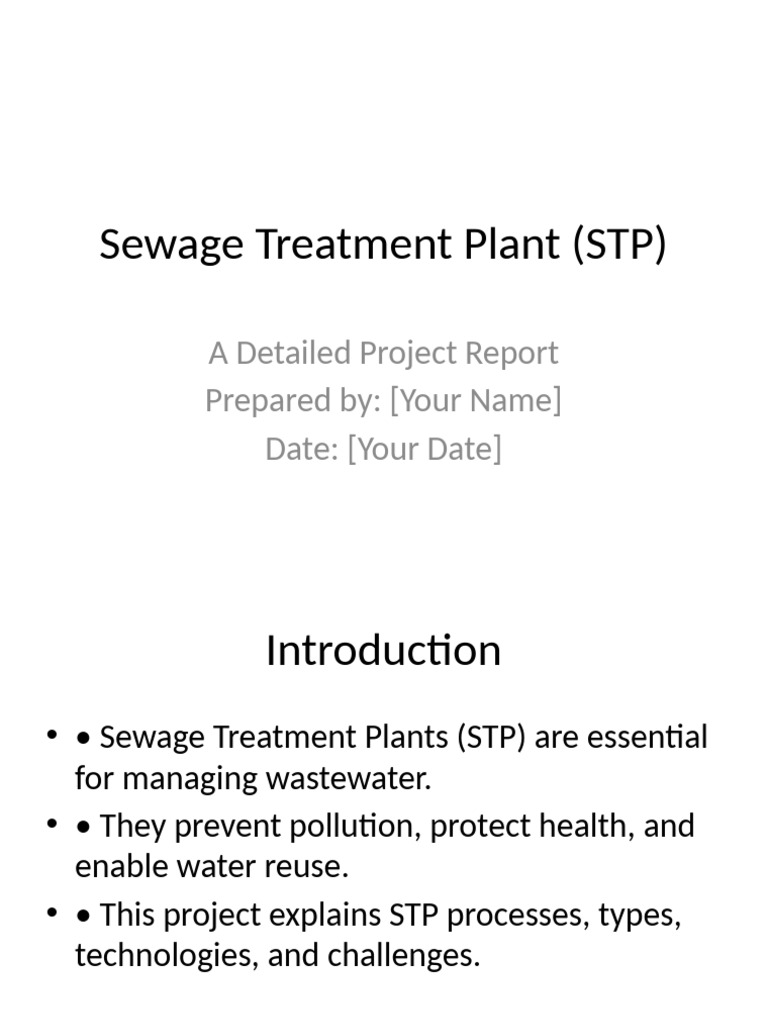 Sewage Treatment Plant Project Overview | PDF
