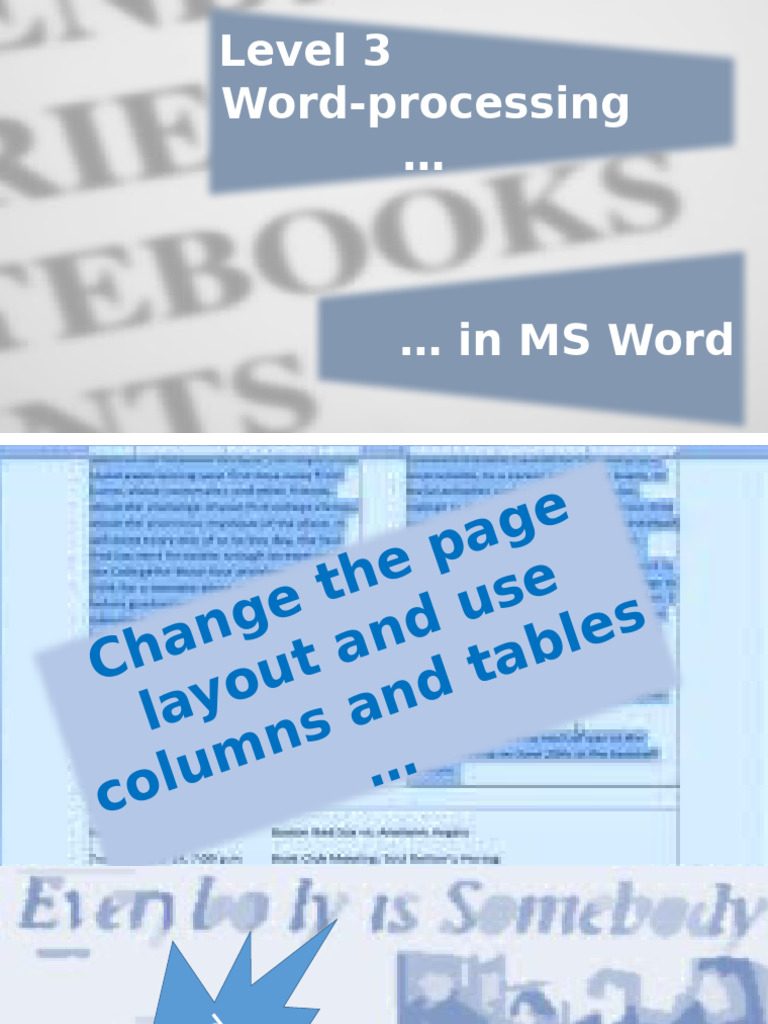 MS Word Level 3 Word Processing Guide | PDF