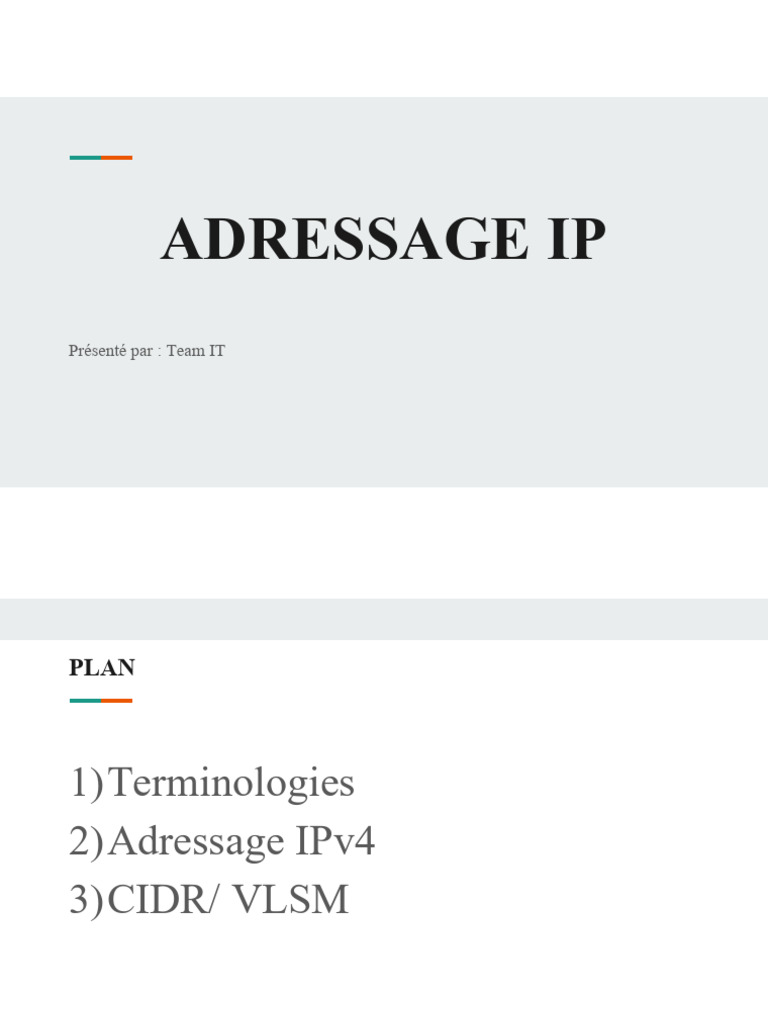 Comprendre l'adressage IPv4 | PDF | Adresse IP | I Pv6