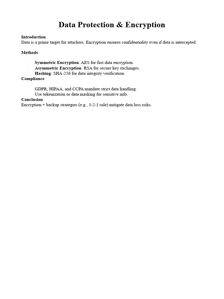 Data Protection & Encryption | PDF