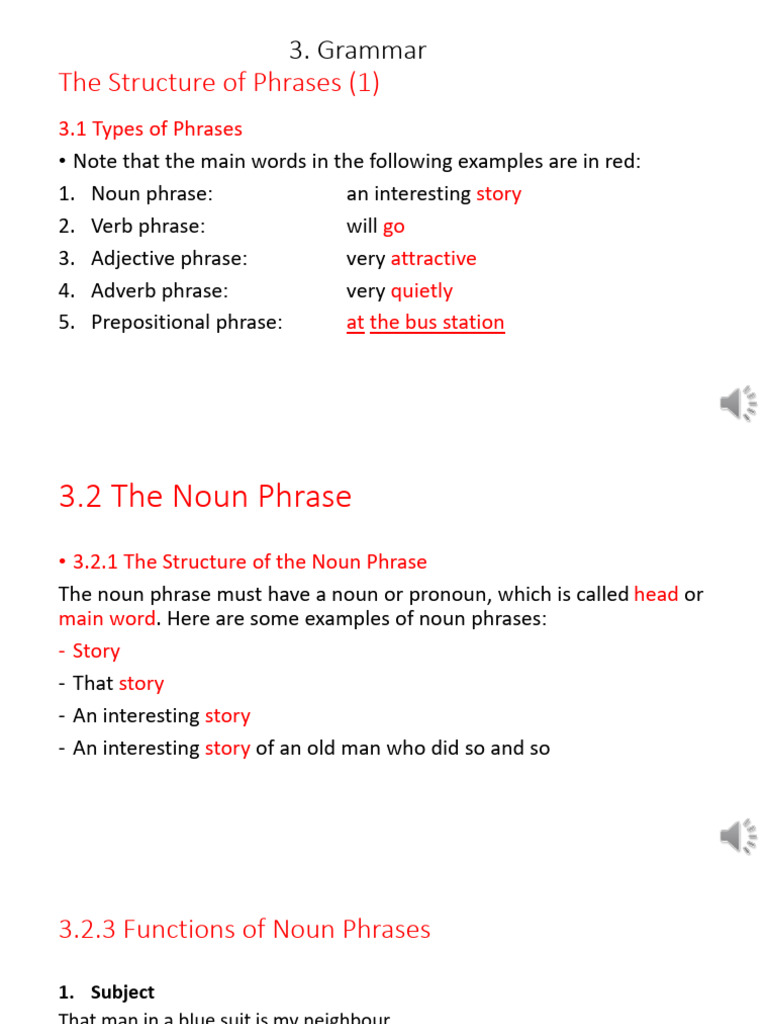 Understanding Phrase Structures in Grammar | PDF | Verb | Phrase