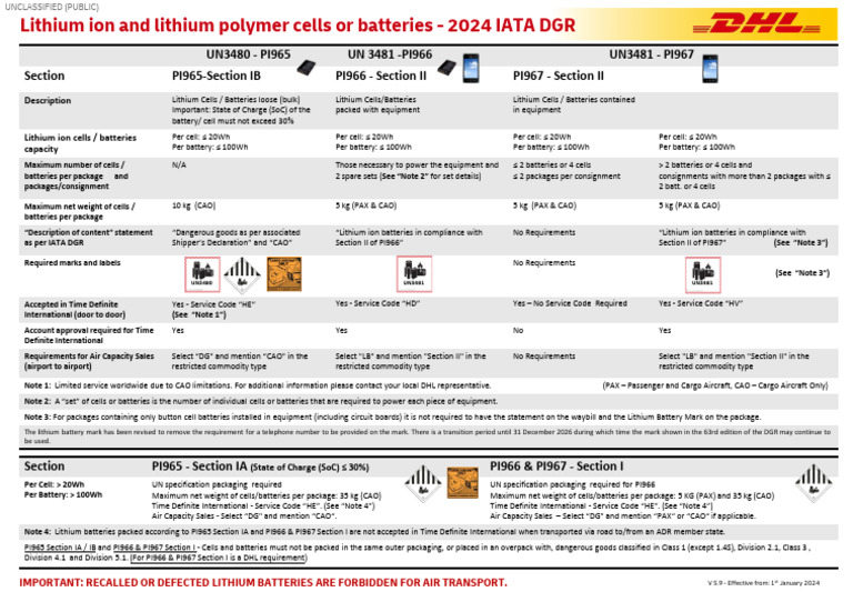 IATA Lithium Battery Guidance 2024 | PDF | Lithium Ion Battery ...