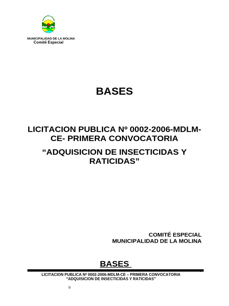 Licitación para Insecticidas y Raticidas | PDF