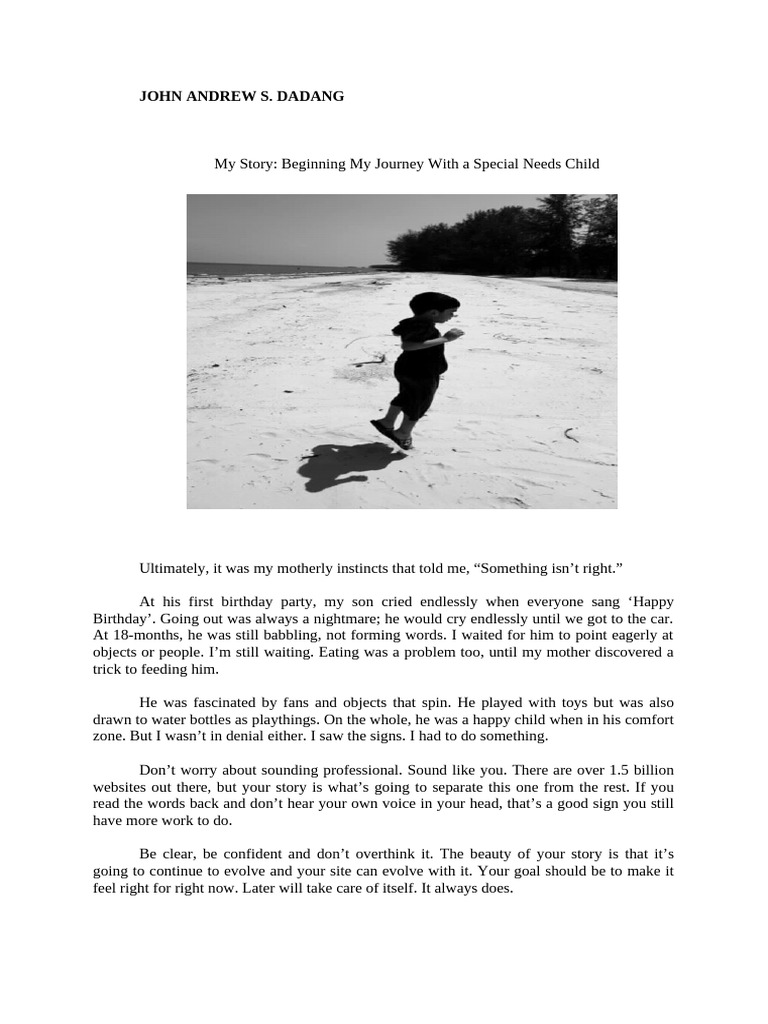 Biography With Child With Special Needs | PDF