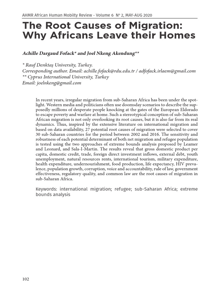 05 The Root Causes of Migration | PDF | Multicollinearity | Human Migration