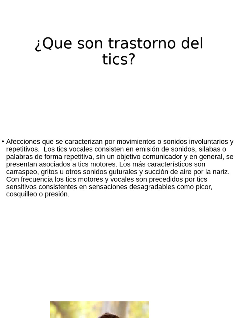 Que Son Trastorno Del Tics | PDF