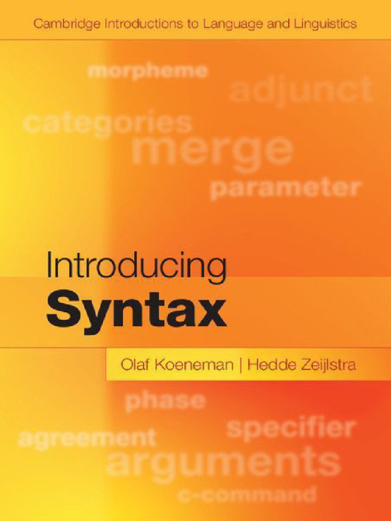 Understanding Syntax: A Student's Guide | PDF | Syntax | Word