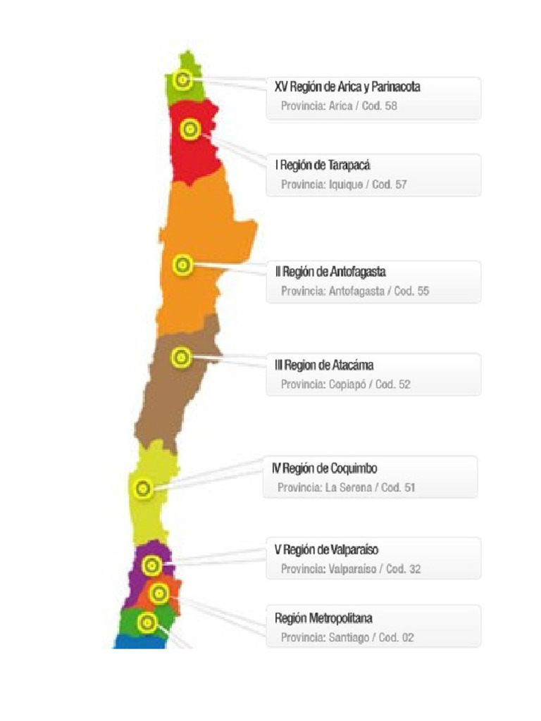 Mapa de Chile y Sus Regiones | PDF