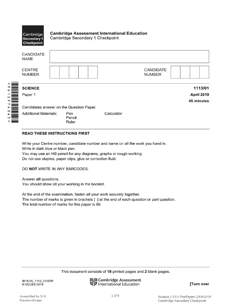 Science Past Papers | PDF