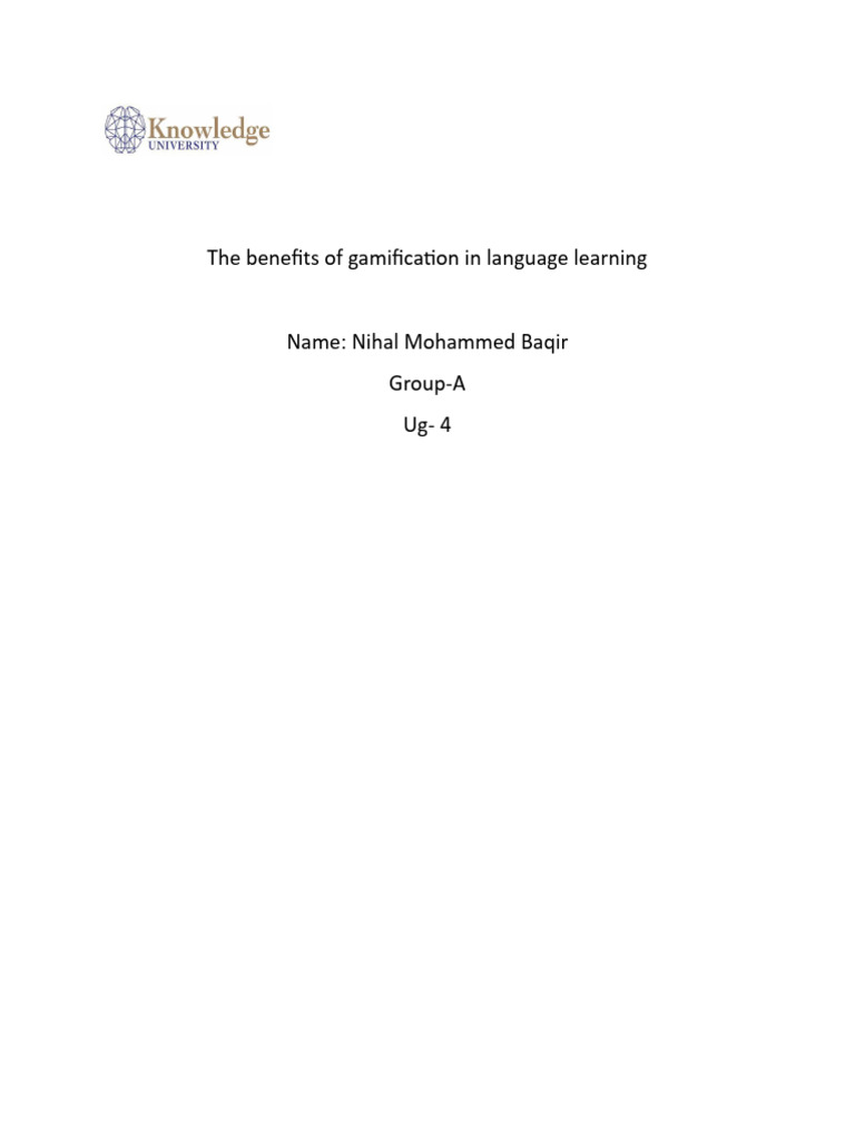 Benefits of Gamification in Language Learning | PDF