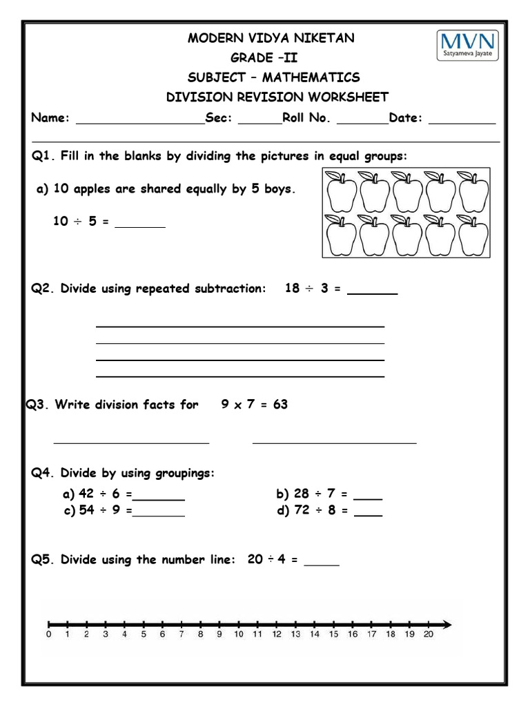 GR Ii Division Revision WS 202425 | PDF