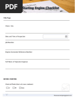Daily Generator Inspection Checklist | PDF | Technology & Engineering