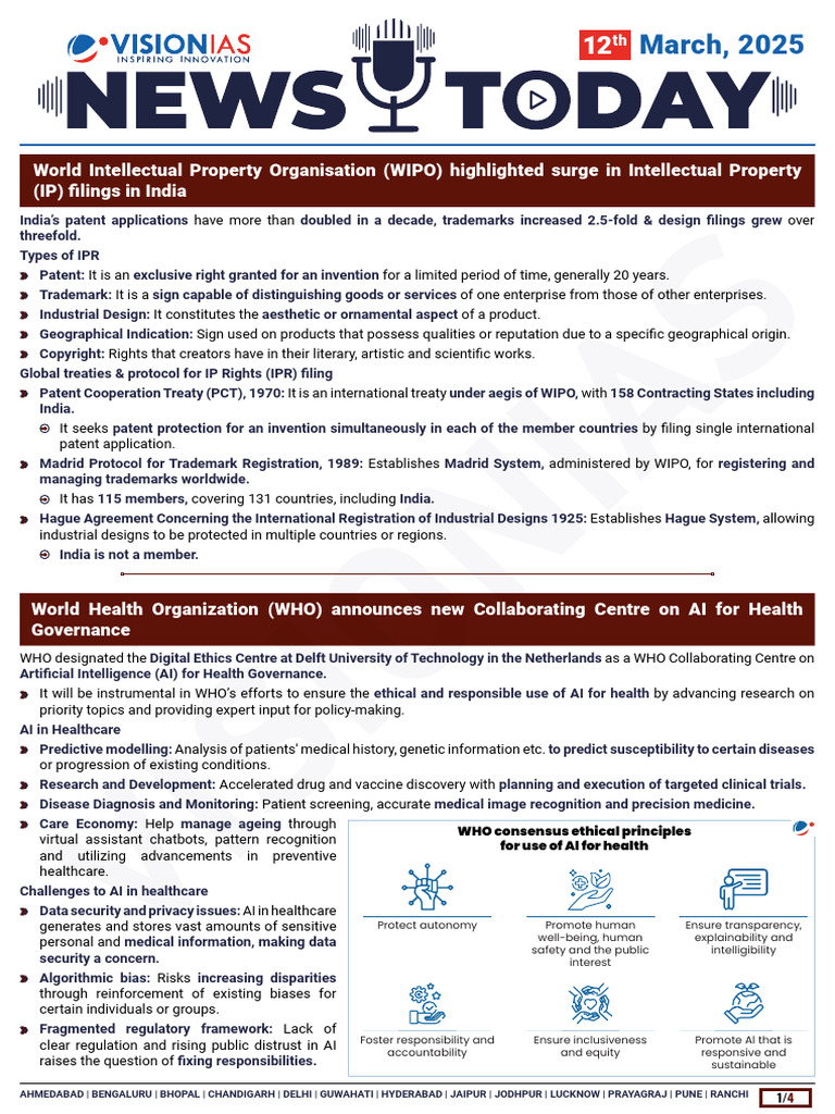 VisionIAS Daily Current Affairs 12 March 2025 | PDF | World ...