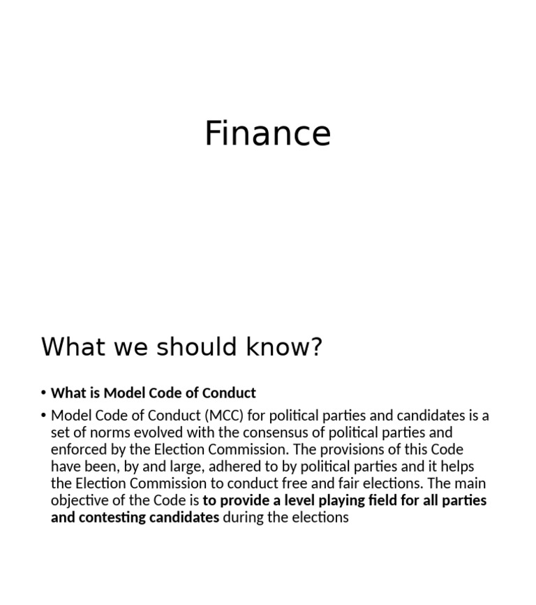 Understanding Model Code of Conduct | PDF