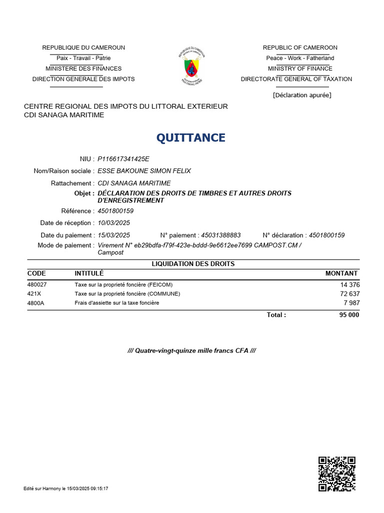 quittance-de-paiement-des-droits-d-enregistrement-pdf